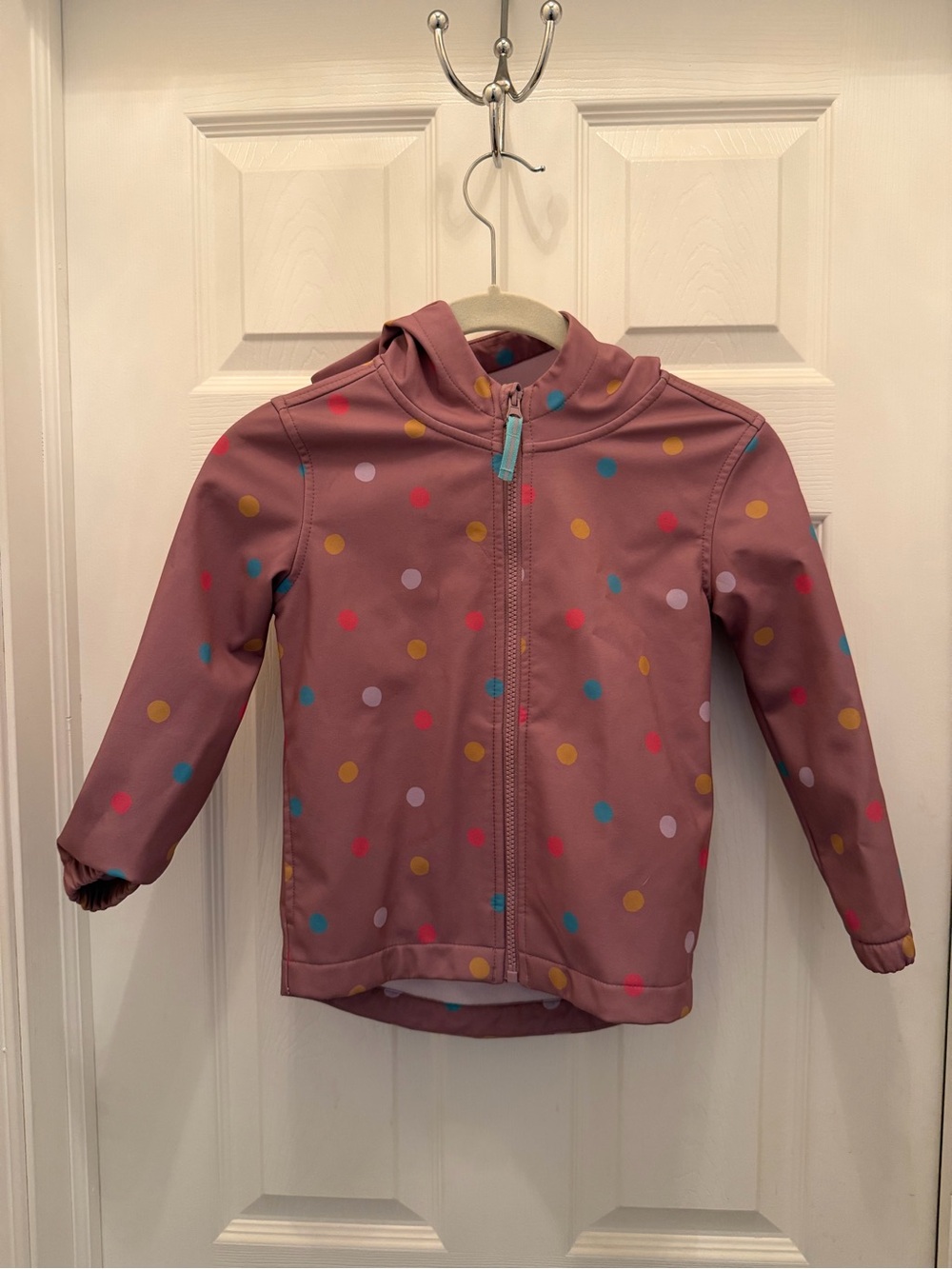 Cat & Jack Pink Polka Dot Hooded Zip Jacket